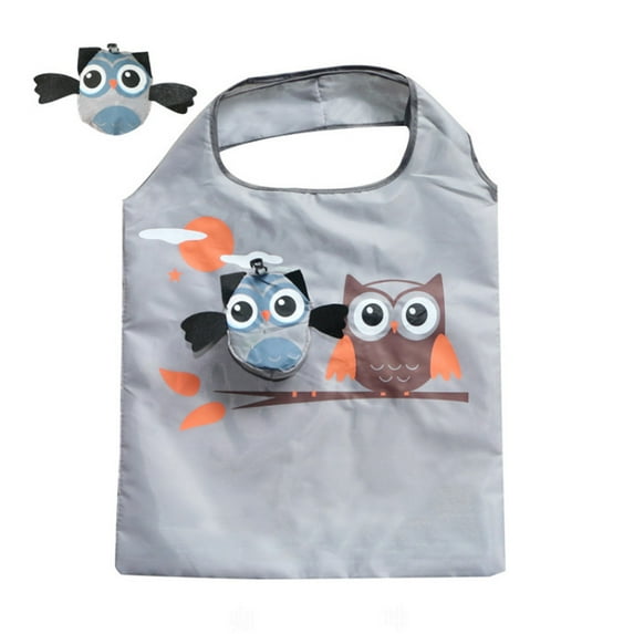 Yonrjhukm Owl Folding Shopping Bag, Environmental Shopping Bag, Reusable Tote Bag for Travel, Household & Groceries, Washable Lightweight Polyester Shopping Tote