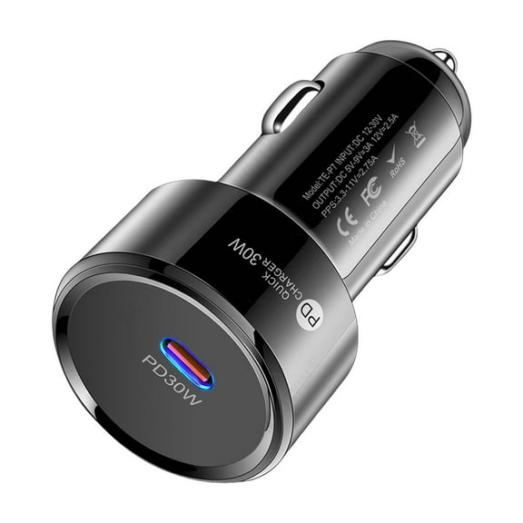 Yonrjhukm PD30W Car Charger, Fast Charging Type-C Mobile Phone Charger, Multi-Device Compatibility, Overcurrent and Overheating Protection, Intelligent Temperature Control, for Cars, SUVs, GPS