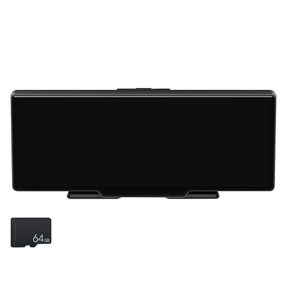 Yonrjhukm Phone Compatible Navigation Dash Cam 10 Inch Touchscreen Full HD Recording GPS Navigation Voice Control 64GB Memory Card Included