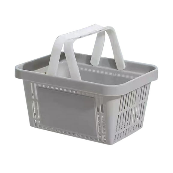 Yonrjhukm Plastic Shopping Basket with Handles, Foldable Retail Basket for Grocery and Market Supplies, Large Capacity Storage Bin for Convenience and Thrift Use
