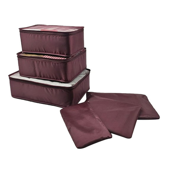 Yonrjhukm Portable Clothing Storage Bag Set, Travel Packing Organizers, Six-Piece Luggage Bags, Lightweight Foldable Travel Accessories, Breathable Mesh Design, Durable and Wear-Resistant