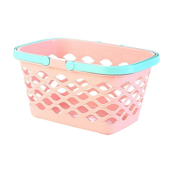 Yonrjhukm Portable Storage Basket for Household Clutter, Bathroom Organizer, Mesh Design Hand Basket, Eco-Friendly Plastic Shopping Tote, Lightweight and Convenient Carrying Solution