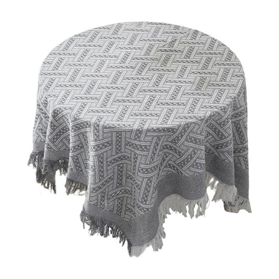 Yonrjhukm Rectangular Decorative Tablecloth with Tassels, Polyester Coffee Table Cover with Exquisite Embroidery, Ideal for Home Decor, Dining, and Special Occasions