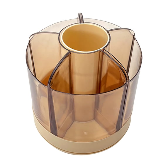 Yonrjhukm Rotary Makeup Brush Storage Container, Elegant Desktop Pen Holder, Large Capacity for 60 Brushes, Easy to Clean, 360° Rotation, Perfect Gift for Loved Ones