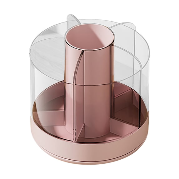 Yonrjhukm Rotary Makeup Brush Storage Container, Elegant Desktop Pen Holder, Large Capacity for 60 Brushes, Easy to Clean, 360° Rotation, Perfect Gift for Loved Ones