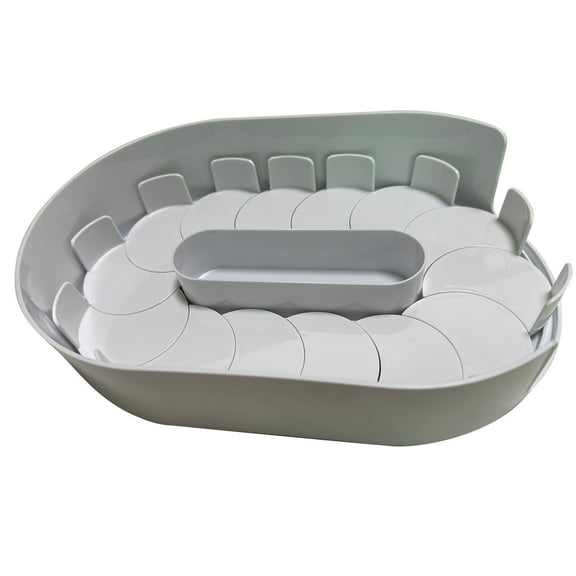 Yonrjhukm Rotating Storage Tray for Refrigerator, 360 Degree Plastic Beverage Organizer, Multi-Purpose Storage Rack for Seasoning, Cosmetics, Toiletries, Non-Slip Design