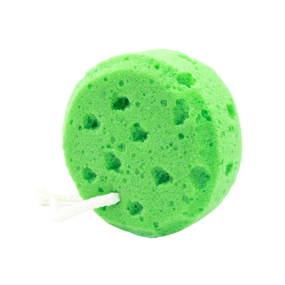 Yonrjhukm Round Bath Seaweed Bath Sponge for Kids, Soft Foam Scrub for Gentle Cleaning, Ideal for Sensitive Skin, Hanging Loop for Easy Drying, Perfect Bath Supplies