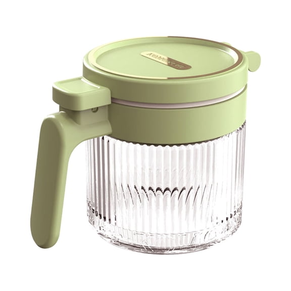 Yonrjhukm Sealed Glass Spice Jar with Spoon, Food Grade Kitchen Seasoning Storage, Dustproof MSG Shaker, Easy Clean Removable Inner Grinding, Transparent Design for Everyday Use