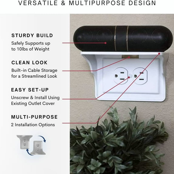 Yonrjhukm Single Wall Outlet Shelf Home Wall Shelf Organizer for Outlets