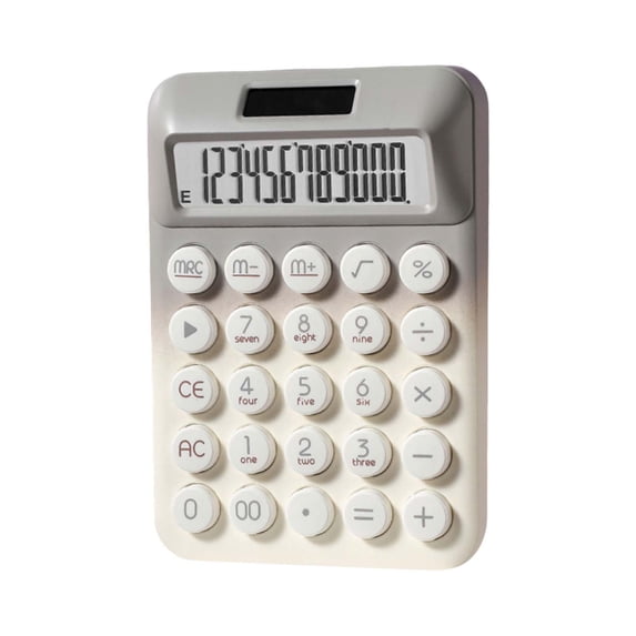 Yonrjhukm Solar Calculator 12 Bit Mechanical Scientific Calculator with LCD Display, Portable for Home, Office, Dual Power Supply with Battery and Solar Energy