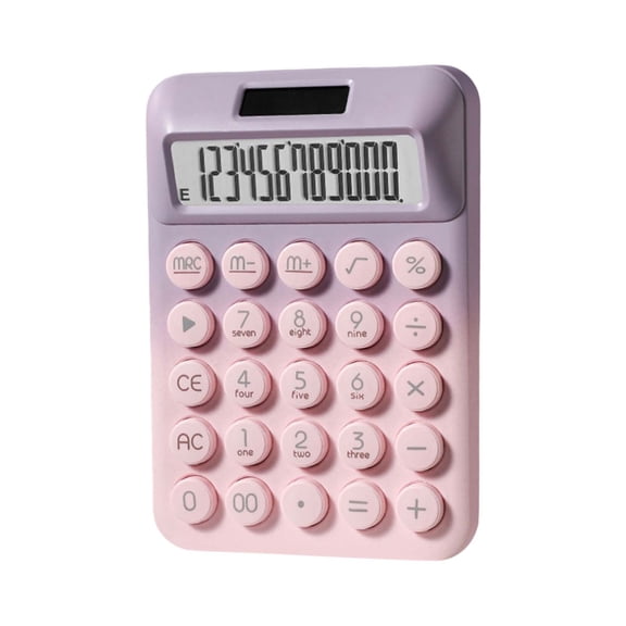 Yonrjhukm Solar Calculator 12 Bit Mechanical Scientific Calculator with LCD Display, Portable for Home, Office, Dual Power Supply with Battery and Solar Energy