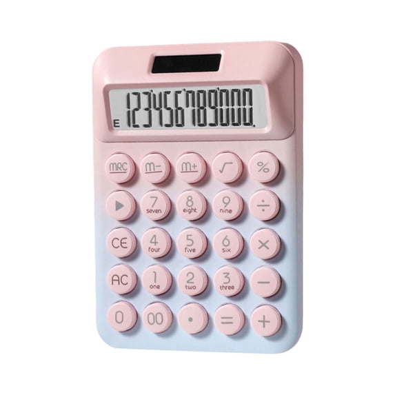 Yonrjhukm Solar Calculator 12 Bit Mechanical Scientific Calculator with LCD Display, Portable for Home, Office, Dual Power Supply with Battery and Solar Energy