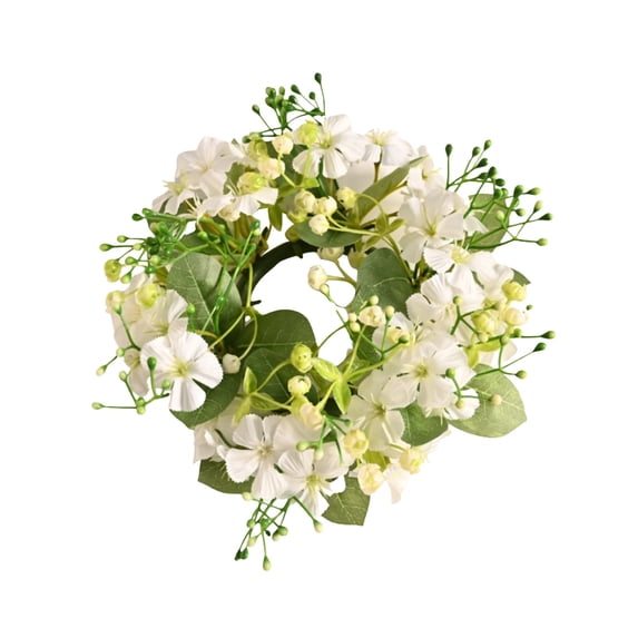 Yonrjhukm Spring and Summer Artificial Flower Candle Ring, Mini Floral Wreath for Wedding, Table Centerpiece, Home Decoration, Party Decor, Versatile Candle Holder