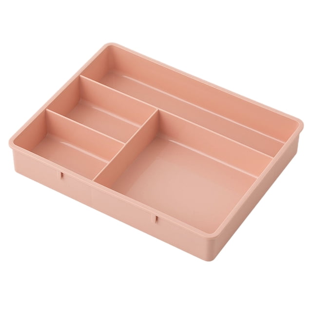 Yonrjhukm Stackable 4 Compartment Desk Organizer, Durable Thickened Plastic Storage Solution for Stationery and Small Items, Keep Your Workspace Clutter-Free and Organized