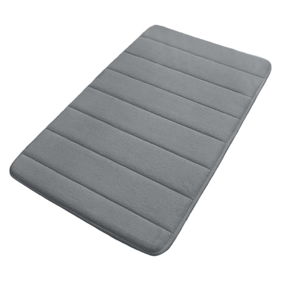 Yonrjhukm Striped Quilted Floor Mat, Soft Velvet Bathroom Mat with Super Absorbent Microfiber, Non-Slip PVC Backing, Easy to Clean, Comfortable Foam for Home and Guest Bathrooms