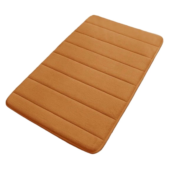 Yonrjhukm Striped Quilted Floor Mat, Soft Velvet Bathroom Mat with Super Absorbent Microfiber, Non-Slip PVC Backing, Easy to Clean, Comfortable Foam for Home and Guest Bathrooms