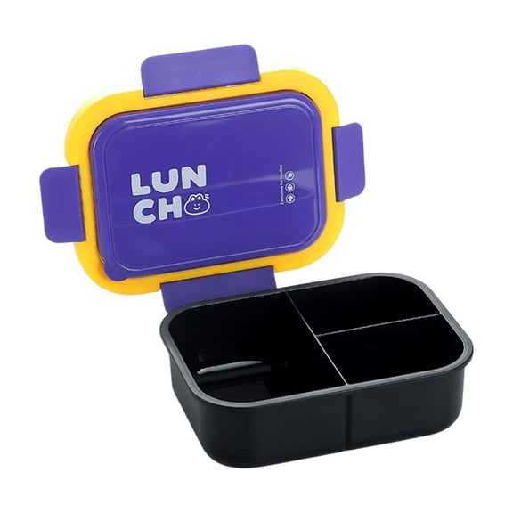 Yonrjhukm Stylish Sealed Plastic Lunch Box, Compartmentalized Bento Box for Office Workers, Leak-Proof, Microwave-Safe with Built-in Utensils, Durable and Portable Meal Container