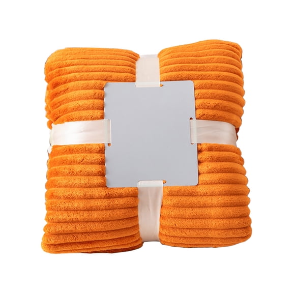 Yonrjhukm Thickened Double Solid Striped Flannel Pulled Rug Sofa Cover, Cozy Blanket for Living Room, Bedroom, and Outdoor Use, Perfect Gift for All Occasions