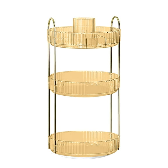 Yonrjhukm Toiletry Storage Box, Rotatable Makeup Organizer, Desktop Cosmetic Rack for Skin Care, Lipstick and Brush Holder, Multi-layer Dressing Table Storage Solution