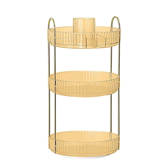 Yonrjhukm Toiletry Storage Box, Rotatable Makeup Organizer, Desktop Cosmetic Rack for Skin Care, Lipstick and Brush Holder, Multi-layer Dressing Table Storage Solution