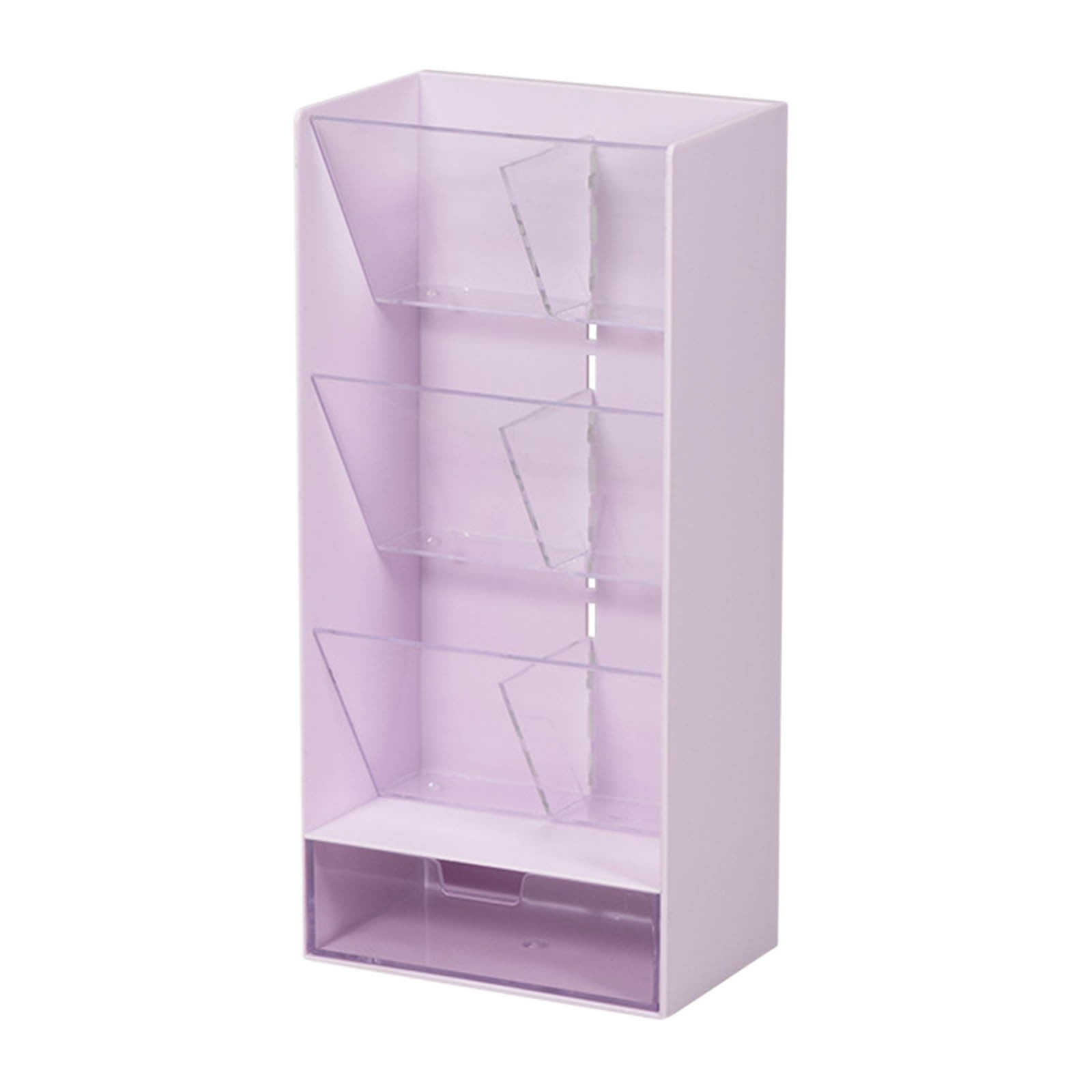 Yonrjhukm Transparent Desktop Storage Box with Flat Partition, Desk ...