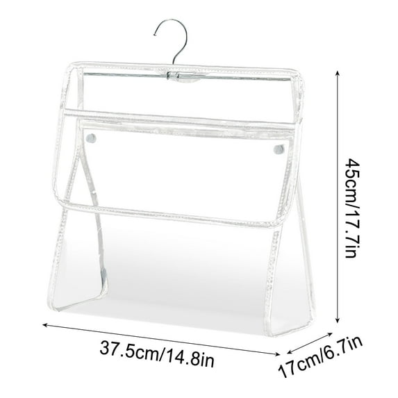 Yonrjhukm Transparent Hanging Bag for Bathroom Clothes Storage, Wall-Mounted Pocket Organizer, Waterproof TPU Material, Ideal for Dormitory and Tool Storage