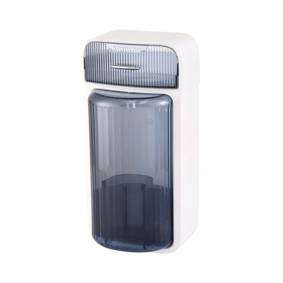 Yonrjhukm Wall-Mounted Makeup Brush Organizer with Four Compartments, Rotating Storage Solution for Brushes and Cosmetics, No Drilling Needed, Transparent Plastic Design
