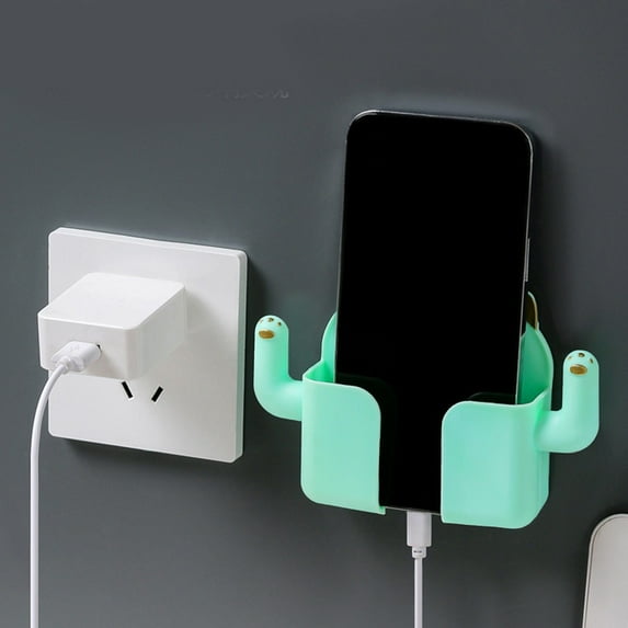 Yonrjhukm Wall Mounted Mobile Phone Storage Rack, Remote Control and Charger Holder, Bathroom and Kitchen Organizer, Sleek Plastic Design for Easy Accessibility