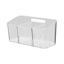 Yonrjhukm Wall Mounted Shower Rack Storage Organizer, Transparent Plastic Bathroom Shelf, Adhesive Hanging Box for Toiletries, Cosmetics, Kitchen, and Bathroom Storage