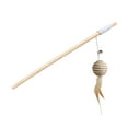 thumbnail image 1 of Yonrjhukm Wooden Handle Cat Teaser Toy with Elastic Rope, Linen Cloth, and Bells, Interactive Cat Wand for Engaging Play and Stimulating Hunting Instincts, 1 of 5