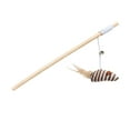 thumbnail image 1 of Yonrjhukm Wooden Handle Cat Teaser Toy with Elastic Rope, Linen Cloth, and Bells, Interactive Cat Wand for Engaging Play and Stimulating Hunting Instincts, 1 of 6