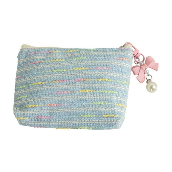 Yonrjhukm Woolen Knitted Cosmetic Bag, Portable Coin Purse with Zipper Closure, Multi-Functional Storage Bag for Makeup, Travel, and Daily Use