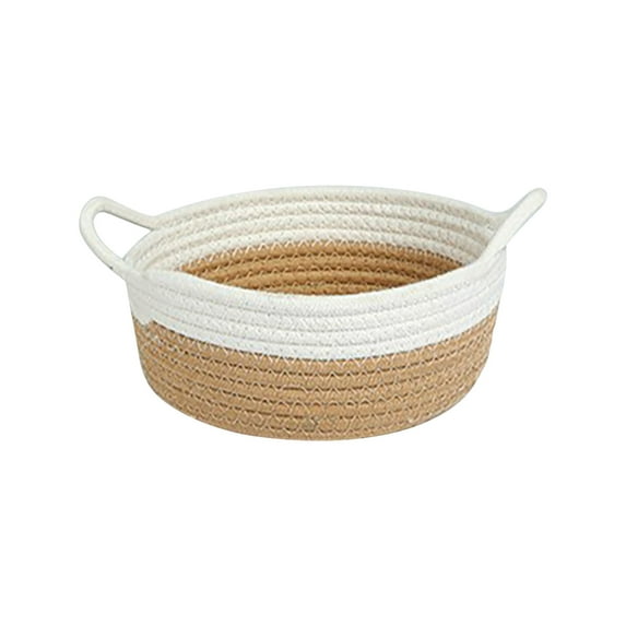 Yonrjhukm Woven Cotton Rope Storage Basket, Soft and Sturdy Organizer for Laundry, Living Room, Bedroom, and Desktop, Perfect Gift for Newborns and Home Decor