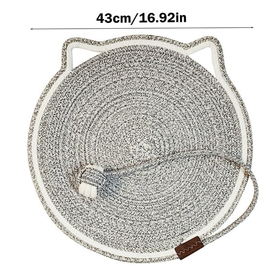 Yonrjhukm Woven Pet Scratch Pad with Interactive Toy, Furniture Protection Scratching Board for Cats, Indoor Grinding Claw Mat, Self-Entertainment and Exercise for Pets