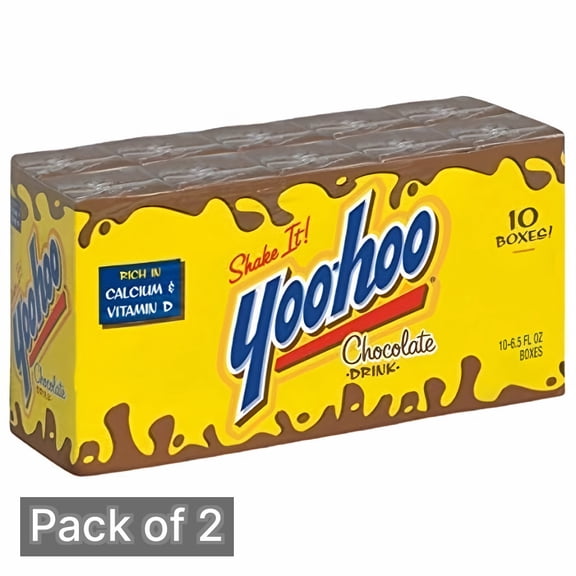 Yoo-Hoo Chocolate Drink 10-Count 6.5 fl oz Box (Pack of 2)
