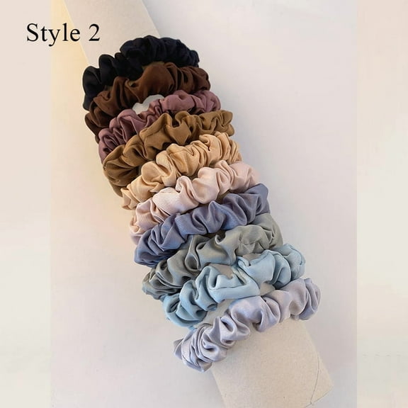YooGuoGuo 10pcs/pack Women Colorful Satin Silk Scrunchies Elastic Hair Bands Solid Color Dot Hair Ties Ponytail Holder Hair Accessories