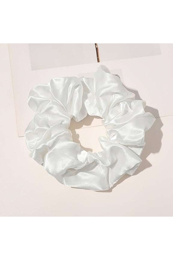 14CM Oversized Big Satin Silk Hair Scrunchies Pure Color Luxury Women Elastic Hair Bands Hair Ties Rubber Band Hair Accessories