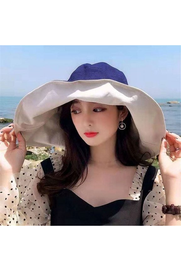 1Pc Summer Big Brim Sun Hat For Female Seaside Sun Protection UV Beach Cap Japanese Wild Fisherman Hat with Windproof Rope Gifts