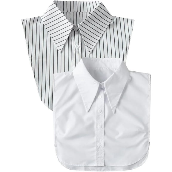 YooGuoGuo 2 Packs Cotton Fake Collar Detachable Dickey Collar Blouse Half Shirts Faux False Collar for Women & Girls Favors