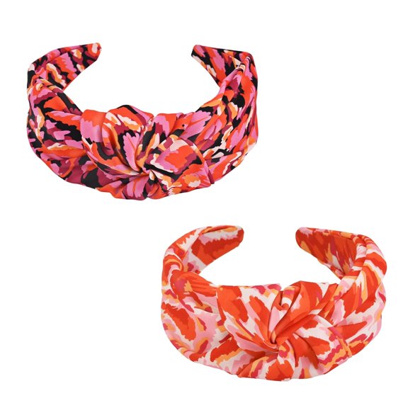 YooGuoGuo 2-Piece Knotted Headbands for Women, Top Knot Non-Slip Headband Fashion Thick Wide Head Bands for Women's Hair, Hair Accessories (Green & Blue)