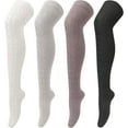 thumbnail image 1 of YooGuoGuo 4 Pairs Thigh High Socks for Women Knit Long Over the Knee Socks Knee High Socks Gifts, 1 of 6