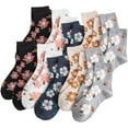 thumbnail image 1 of YooGuoGuo 5/10 Pairs Vintage Floral Socks for Women, Combed Cotton Moisture-wicking Breathable Crew Socks, 1 of 7