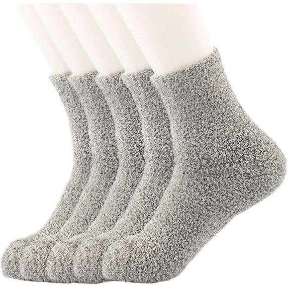 YooGuoGuo 5 Pairs Womens Fuzzy Socks Soft Winter Warm Solid Socks for Ladies