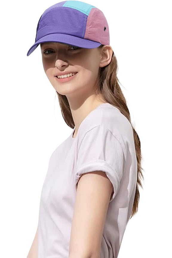 5 Panel Cap Waterproof Trucker Cap Curved Bill Baseball Cap Dad Cap Color-Blocked Hat Summer Breathable Outdoor Cap