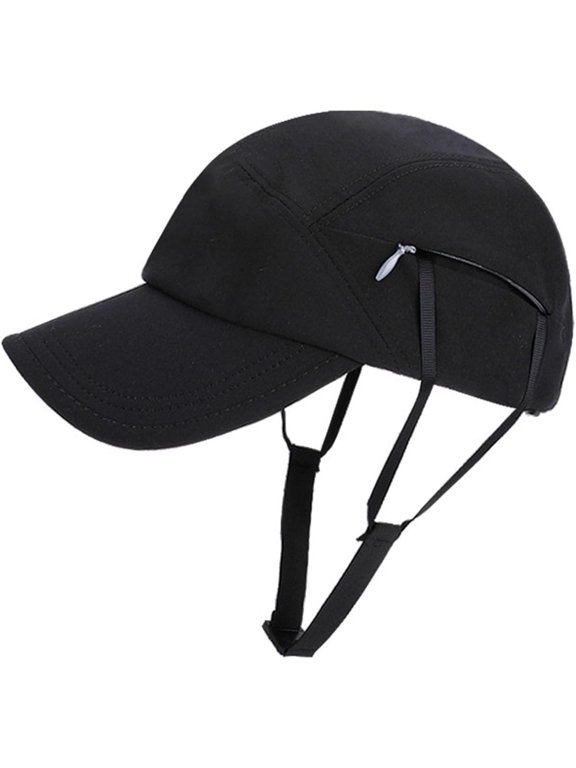 Adjustable Chin Strap Extended Brim Baseball Sun Hat, UV Block Windproof Breathable Cap for Outdoor Daily Protection