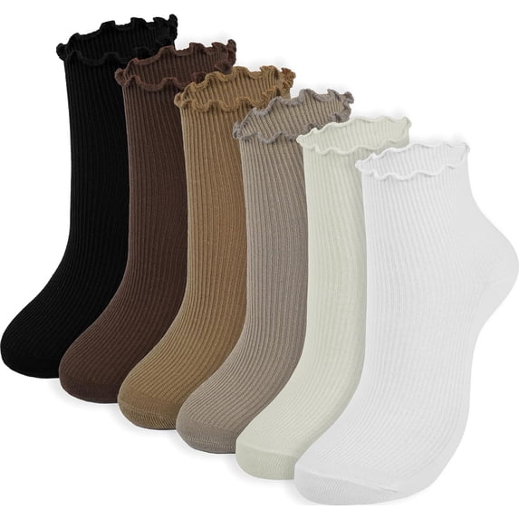 YooGuoGuo Ankle Ruffle Socks Women - Cute Crew Frilly Sock - Low Cut Cotton Socks