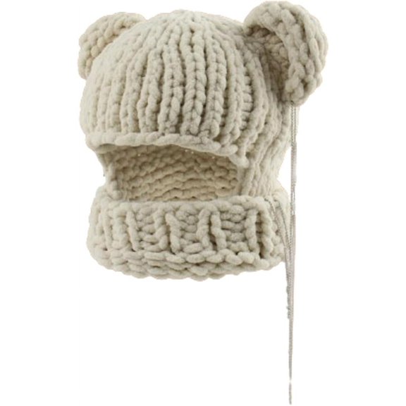YooGuoGuo Balaclava Face Mask Women Men Y2k Ski Mask Knit Crochet Beanies Hood Hat Scarf 2 in 1 Hooded Scarf Winter Warm Beanie Hats