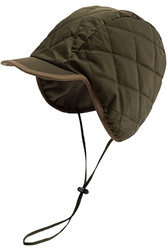 Baseball Earflap Cap Waterproof Men's Winter Hat Warm Fleece Lined Outdoor Beanie Cap Adjustable Chin Strap Eskimo Hat