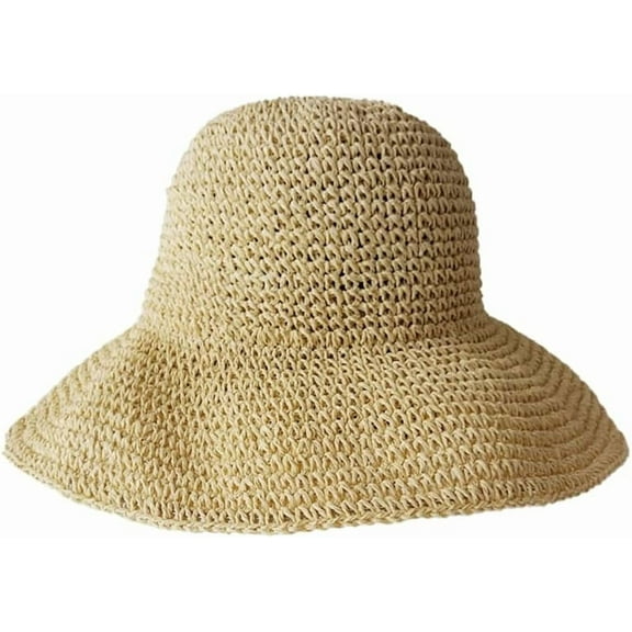 YooGuoGuo Beach Hats Women Summer Straw Woven Hollow Wide Brim Sun Hats Outdoor Foldable