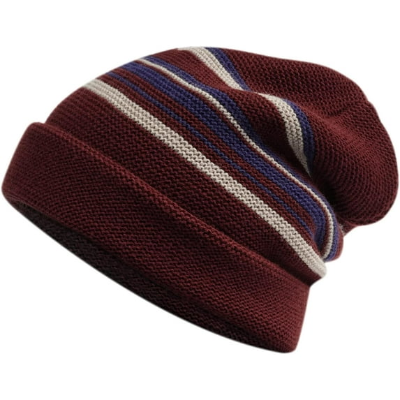 YooGuoGuo Beanie Men Slouchy Knit Skull Cap Striped Toboggan Hat Cap Outdoor Acrylic Warm Winter Knitted Hat Stocking Cap